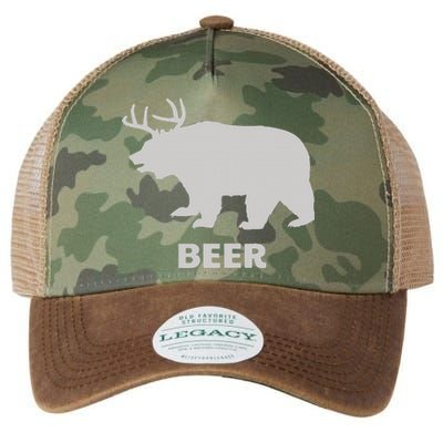 Deer Antlers + Grizzly Bear = Beer Funny Hunting Drinking Legacy Tie Dye Trucker Hat