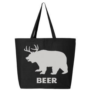 Deer Antlers + Grizzly Bear = Beer Funny Hunting Drinking 25L Jumbo Tote