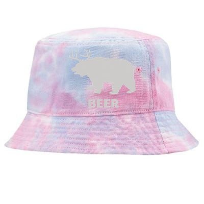 Deer Antlers + Grizzly Bear = Beer Funny Hunting Drinking Tie-Dyed Bucket Hat