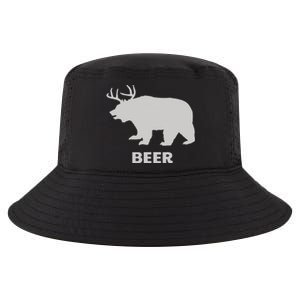 Deer Antlers + Grizzly Bear = Beer Funny Hunting Drinking Cool Comfort Performance Bucket Hat