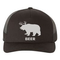 Deer Antlers + Grizzly Bear = Beer Funny Hunting Drinking Yupoong Adult 5-Panel Trucker Hat