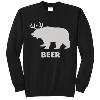 Deer Antlers + Grizzly Bear = Beer Funny Hunting Drinking Sweatshirt