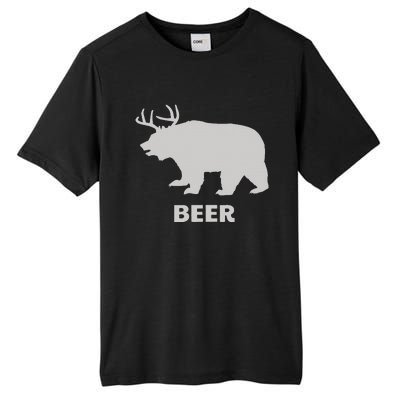 Deer Antlers + Grizzly Bear = Beer Funny Hunting Drinking Tall Fusion ChromaSoft Performance T-Shirt