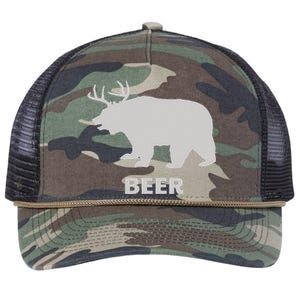 Deer Antlers + Grizzly Bear = Beer Funny Hunting Drinking Retro Rope Trucker Hat Cap