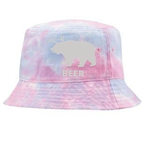 Deer Antlers + Grizzly Bear = Beer Funny Hunting Drinking Tie-Dyed Bucket Hat