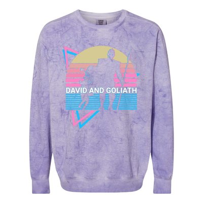 David And Goliath Christian Christianity Retro Colorblast Crewneck Sweatshirt