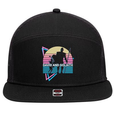 David And Goliath Christian Christianity Retro 7 Panel Mesh Trucker Snapback Hat