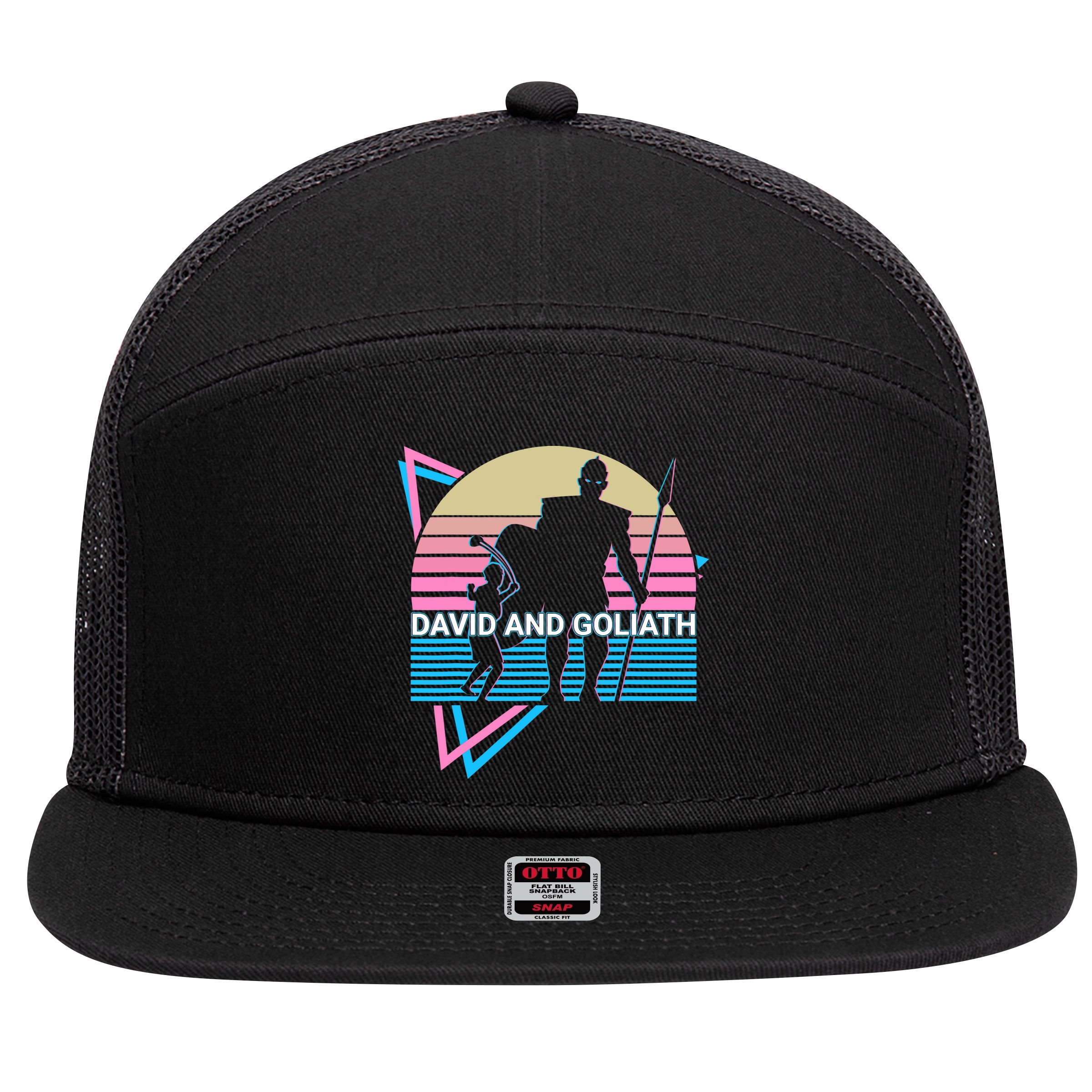 David And Goliath Christian Christianity Retro 7 Panel Mesh Trucker Snapback Hat