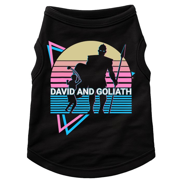David And Goliath Christian Christianity Retro Doggie Tank