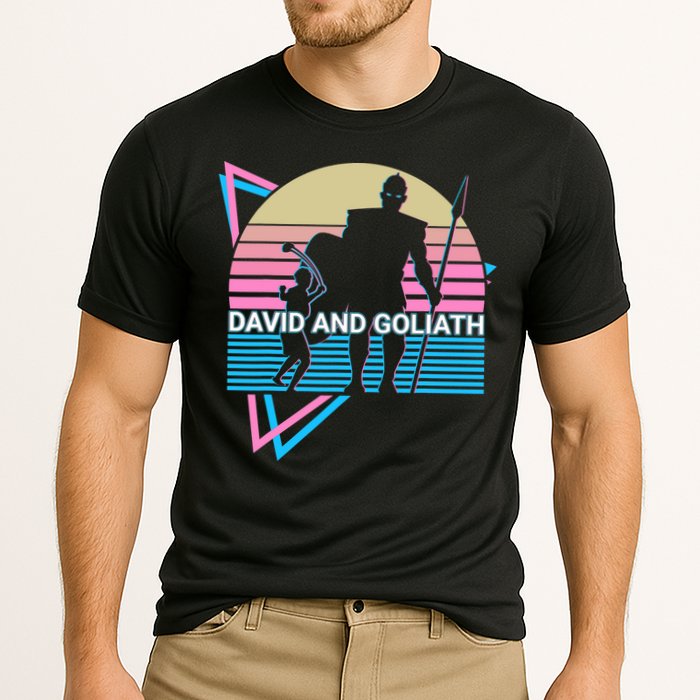 David And Goliath Christian Christianity Retro Performance Shirt