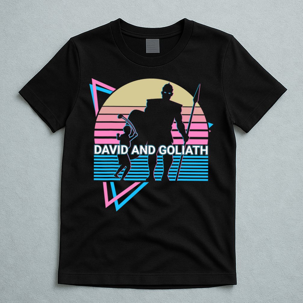 David And Goliath Christian Christianity Retro T-Shirt