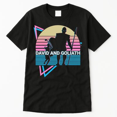 David And Goliath Christian Christianity Retro Tall T-Shirt