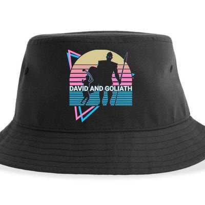 David And Goliath Christian Christianity Retro Sustainable Bucket Hat