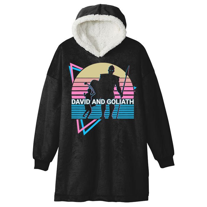 David And Goliath Christian Christianity Retro Hooded Wearable Blanket