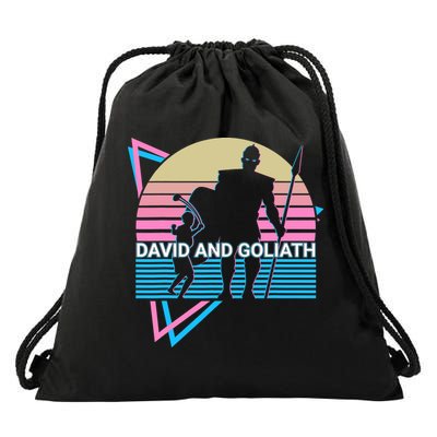 David And Goliath Christian Christianity Retro Drawstring Bag