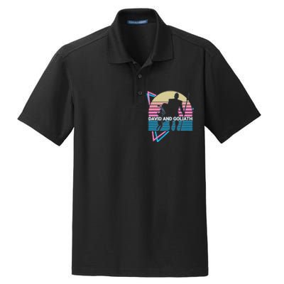 David And Goliath Christian Christianity Retro Dry Zone Grid Polo