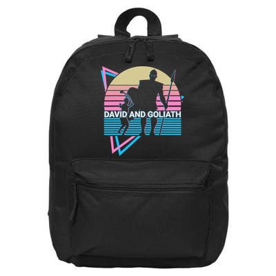 David And Goliath Christian Christianity Retro 16 in Basic Backpack