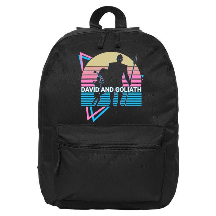 David And Goliath Christian Christianity Retro 16 in Basic Backpack