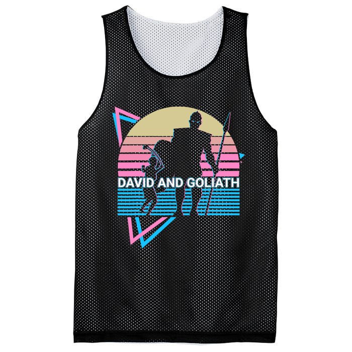David And Goliath Christian Christianity Retro Mesh Reversible Basketball Jersey Tank