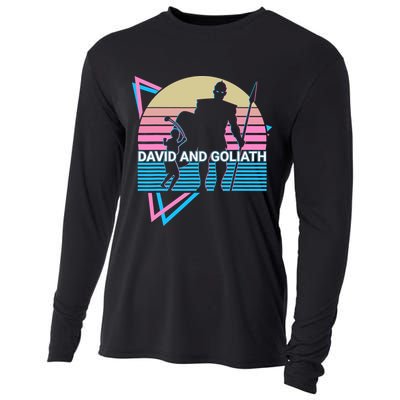 David And Goliath Christian Christianity Retro Cooling Performance Long Sleeve Crew