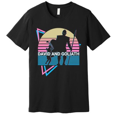 David And Goliath Christian Christianity Retro Premium T-Shirt