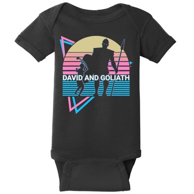 David And Goliath Christian Christianity Retro Baby Bodysuit