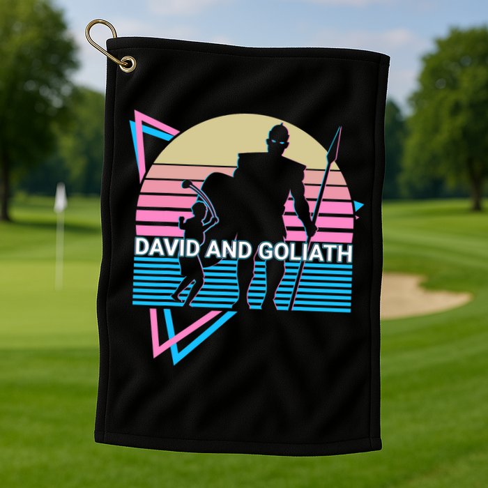 David And Goliath Christian Christianity Retro Golf Towel