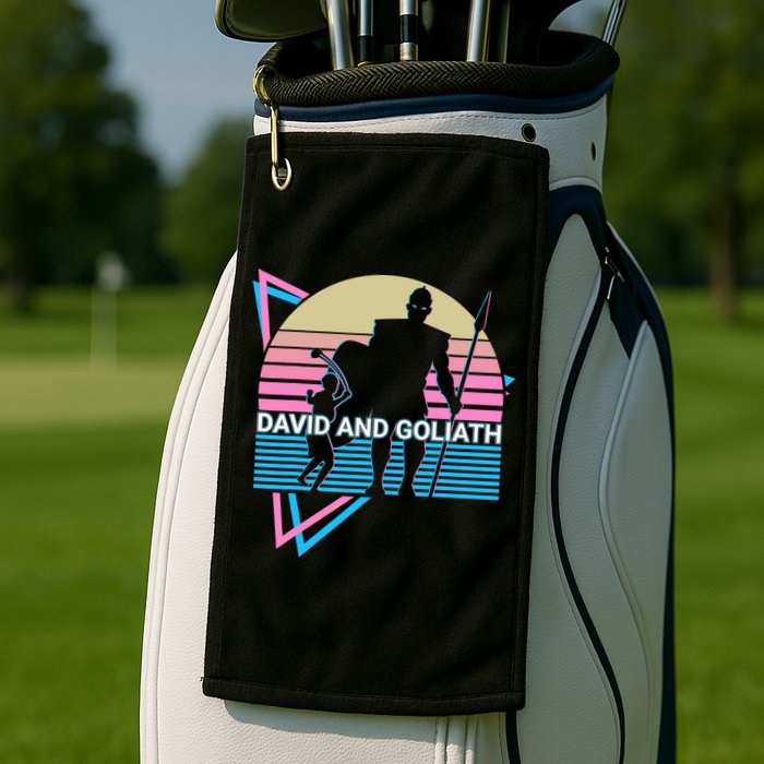David And Goliath Christian Christianity Retro Golf Towel