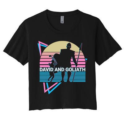 David And Goliath Christian Christianity Retro Crop Top