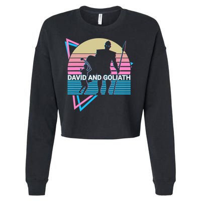 David And Goliath Christian Christianity Retro Cropped Pullover Crew
