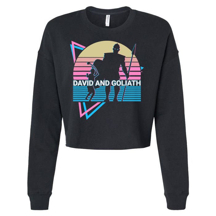 David And Goliath Christian Christianity Retro Cropped Pullover Crew
