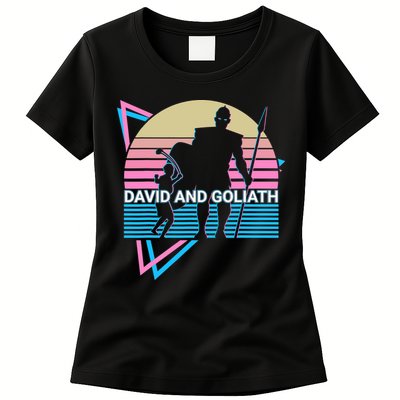 David And Goliath Christian Christianity Retro Womens T-Shirt