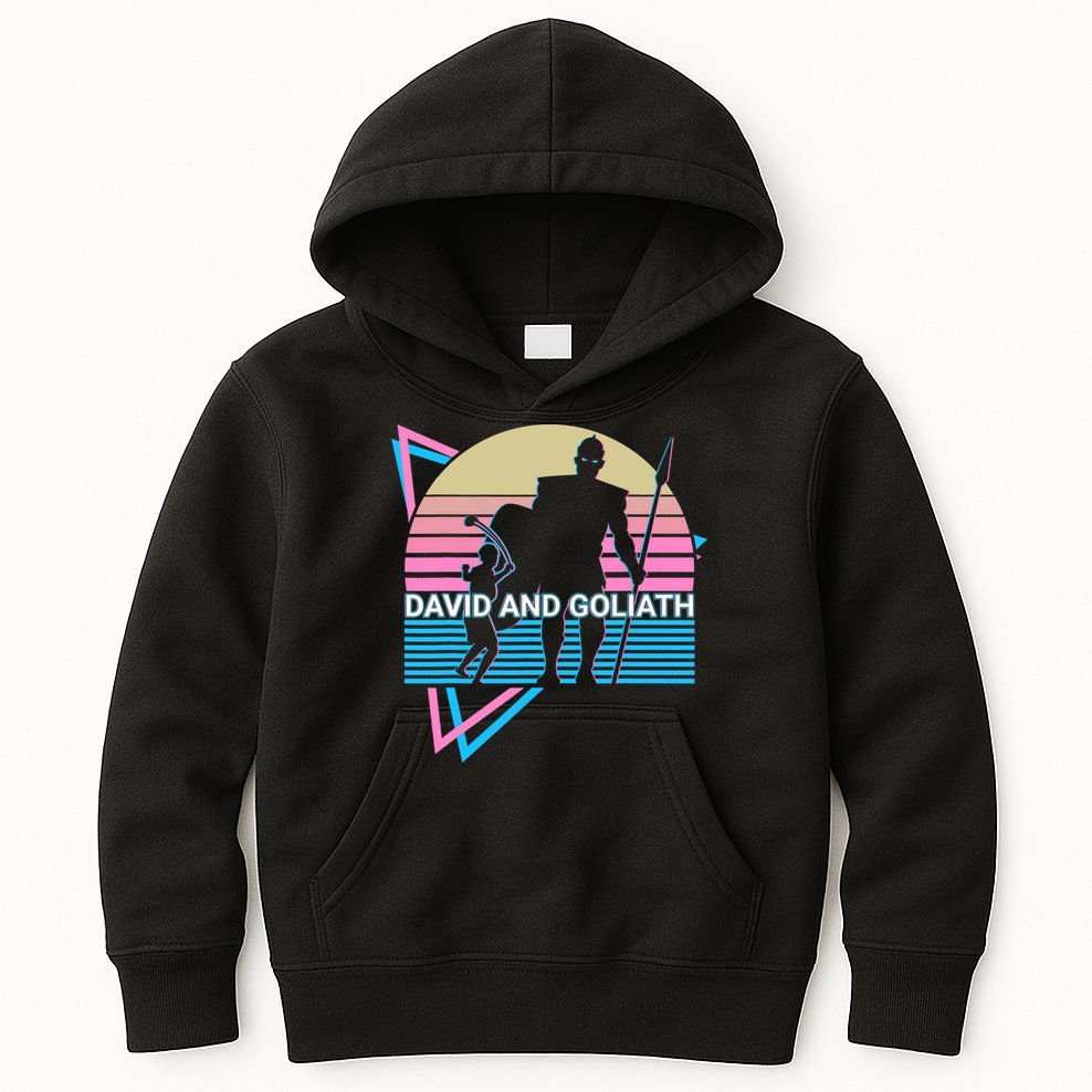 David And Goliath Christian Christianity Retro Kids Hoodie