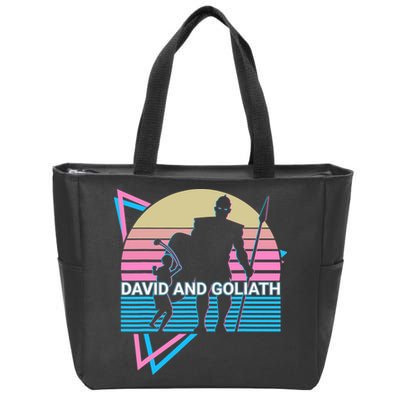 David And Goliath Christian Christianity Retro Zip Tote Bag
