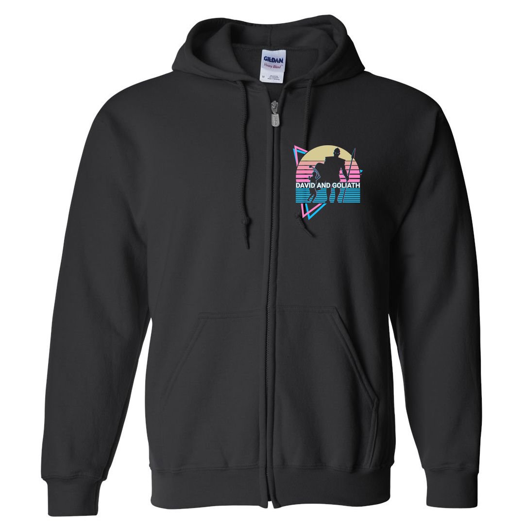 David And Goliath Christian Christianity Retro Full Zip Hoodie
