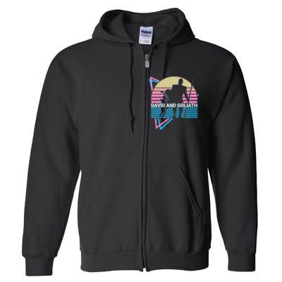 David And Goliath Christian Christianity Retro Full Zip Hoodie