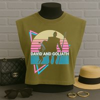 David And Goliath Christian Christianity Retro Garment-Dyed Women's Muscle Tee