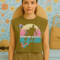 David And Goliath Christian Christianity Retro Garment-Dyed Women's Muscle Tee