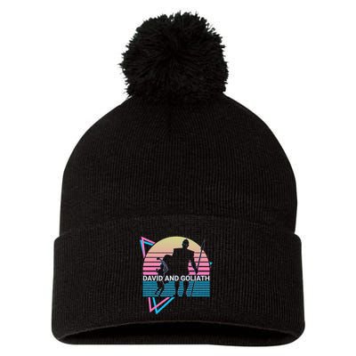 David And Goliath Christian Christianity Pom Pom 12in Knit Beanie