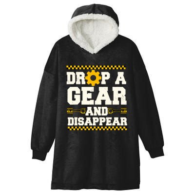 Drop A Gear And Disappear Dirt Track Race Racing Racers Hooded Wearable Blanket