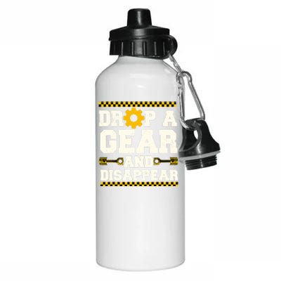 Drop A Gear And Disappear Dirt Track Race Racing Racers Aluminum Water Bottle