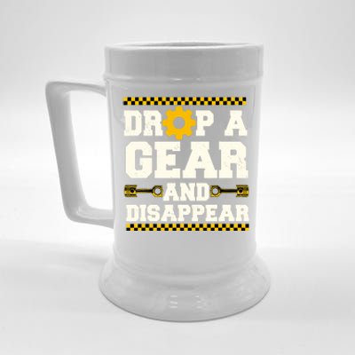 Drop A Gear And Disappear Dirt Track Race Racing Racers Beer Stein