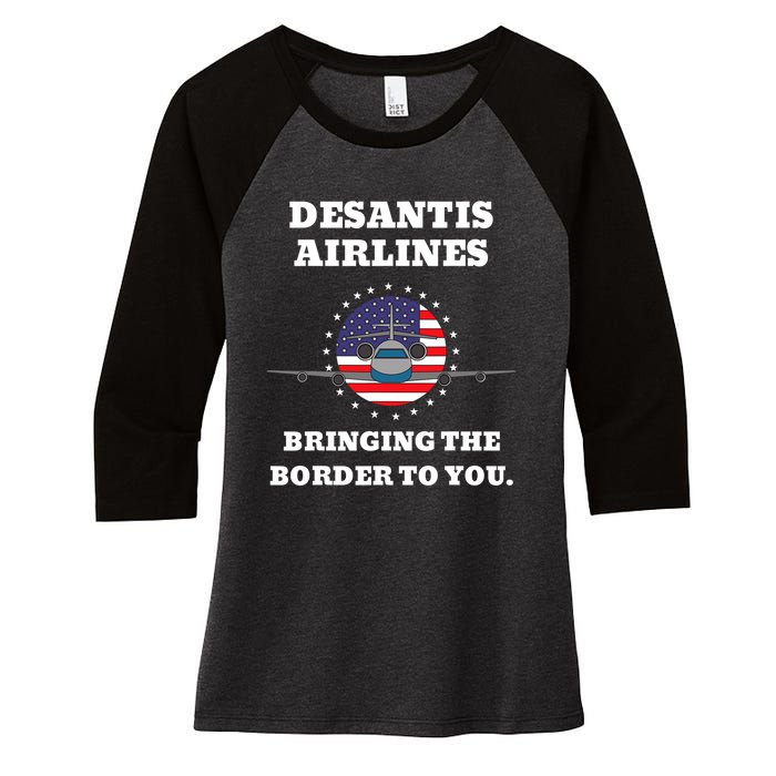 DeSantis Airlines Gift Women's Tri-Blend 3/4-Sleeve Raglan Shirt