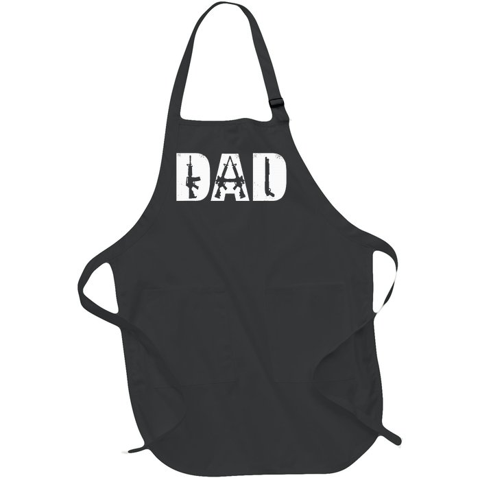 Dad And Guns Collection Vintage FatherS Day Gun Lover Dad Full-Length Apron With Pockets