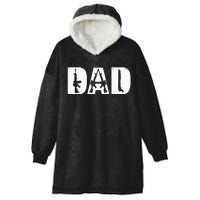 Dad And Guns Collection Vintage FatherS Day Gun Lover Dad Hooded Wearable Blanket