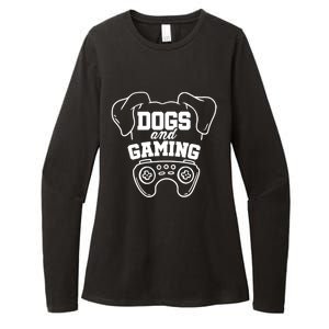 Dogs And Gaming Gamer Video Game Player Games Nerd Geek Gift Womens CVC Long Sleeve Shirt