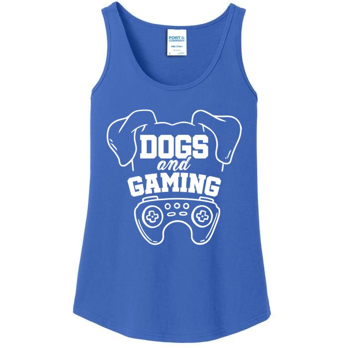 Dogs And Gaming Gamer Video Game Player Games Nerd Geek Gift Ladies Essential Tank