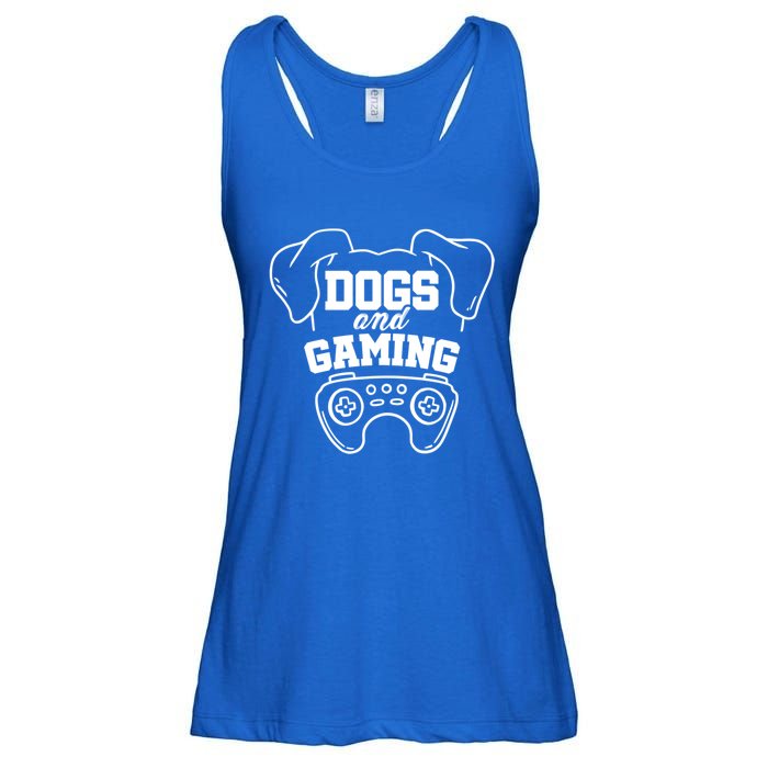 Dogs And Gaming Gamer Video Game Player Games Nerd Geek Gift Ladies Essential Flowy Tank