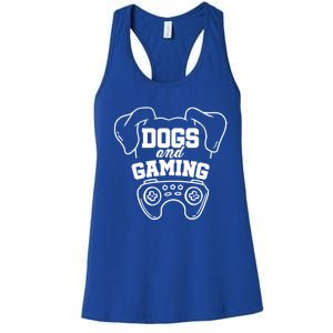 Dogs And Gaming Gamer Video Game Player Games Nerd Geek Gift Women's Racerback Tank