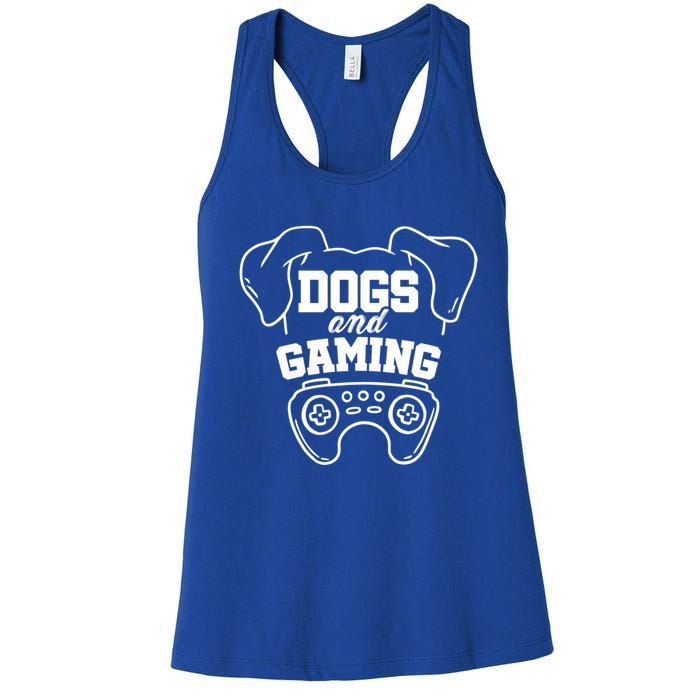 Dogs And Gaming Gamer Video Game Player Games Nerd Geek Gift Women's Racerback Tank